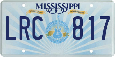 MS license plate LRC817