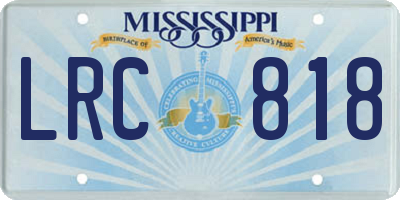 MS license plate LRC818