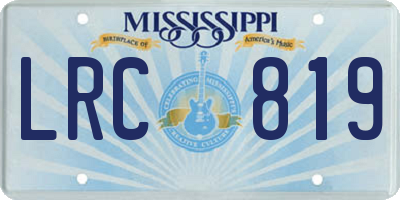 MS license plate LRC819