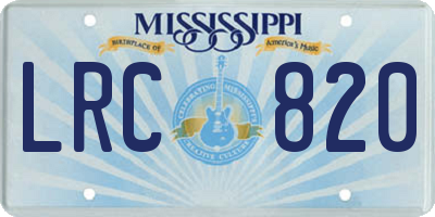MS license plate LRC820