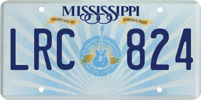 MS license plate LRC824