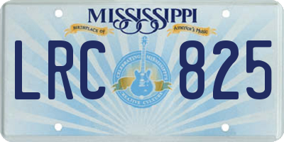 MS license plate LRC825