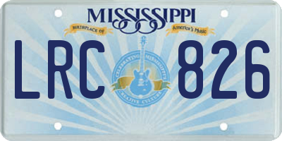 MS license plate LRC826