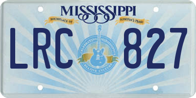 MS license plate LRC827