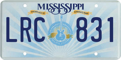 MS license plate LRC831