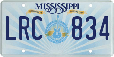 MS license plate LRC834