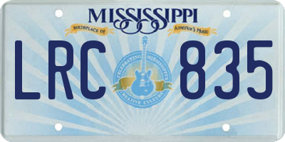 MS license plate LRC835