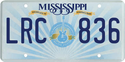 MS license plate LRC836