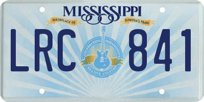 MS license plate LRC841