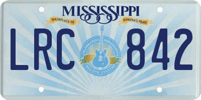 MS license plate LRC842