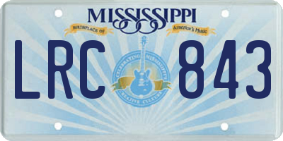 MS license plate LRC843