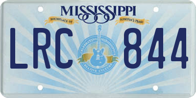 MS license plate LRC844