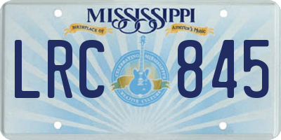 MS license plate LRC845