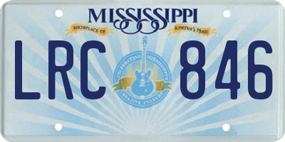 MS license plate LRC846