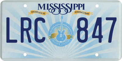 MS license plate LRC847
