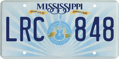 MS license plate LRC848