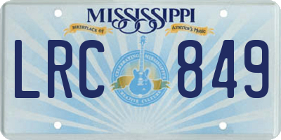 MS license plate LRC849