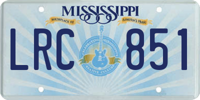 MS license plate LRC851