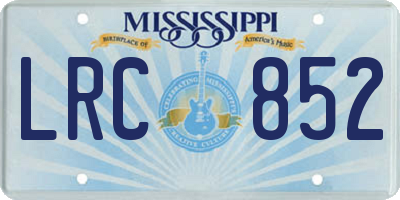 MS license plate LRC852