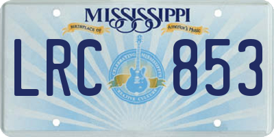 MS license plate LRC853