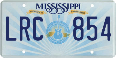 MS license plate LRC854