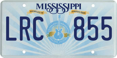 MS license plate LRC855