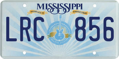 MS license plate LRC856