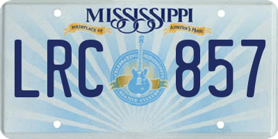 MS license plate LRC857