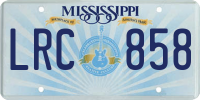 MS license plate LRC858