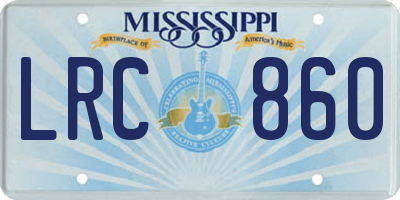 MS license plate LRC860