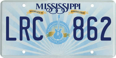 MS license plate LRC862
