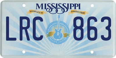 MS license plate LRC863