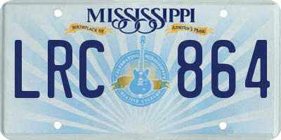 MS license plate LRC864