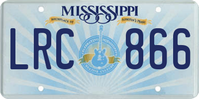 MS license plate LRC866