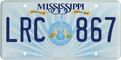 MS license plate LRC867