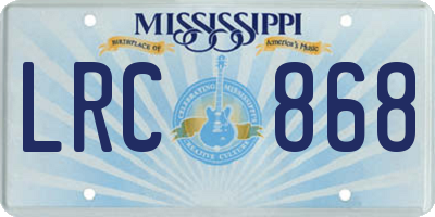 MS license plate LRC868