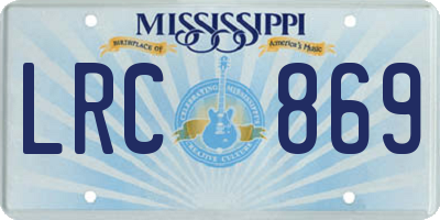 MS license plate LRC869