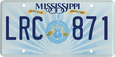 MS license plate LRC871