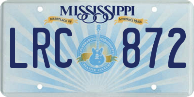 MS license plate LRC872