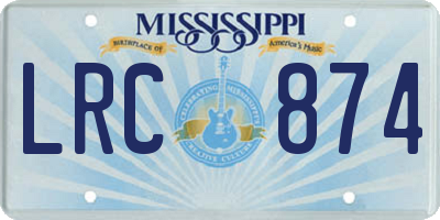 MS license plate LRC874