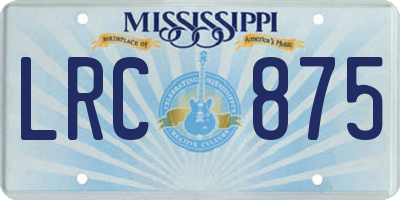 MS license plate LRC875