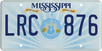 MS license plate LRC876
