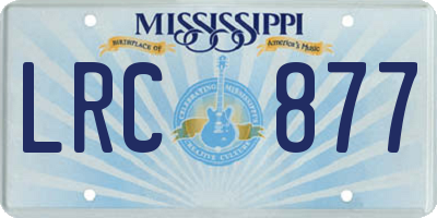 MS license plate LRC877