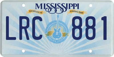 MS license plate LRC881
