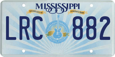 MS license plate LRC882