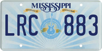 MS license plate LRC883