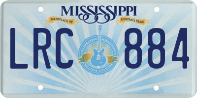 MS license plate LRC884