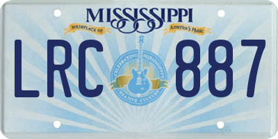 MS license plate LRC887