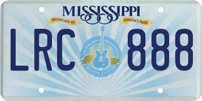 MS license plate LRC888