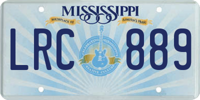 MS license plate LRC889